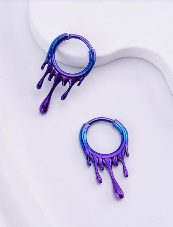 Blue Purple Drip Nose Rings