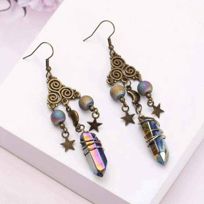 Vintage Celtic Triple Spiral Dangle Earring
