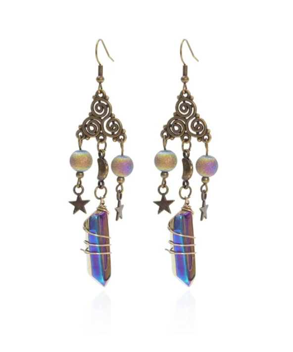 Vintage Celtic Triple Spiral Dangle Earring