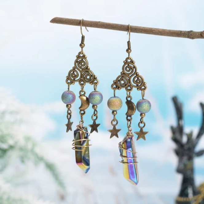 Vintage Celtic Triple Spiral Dangle Earring