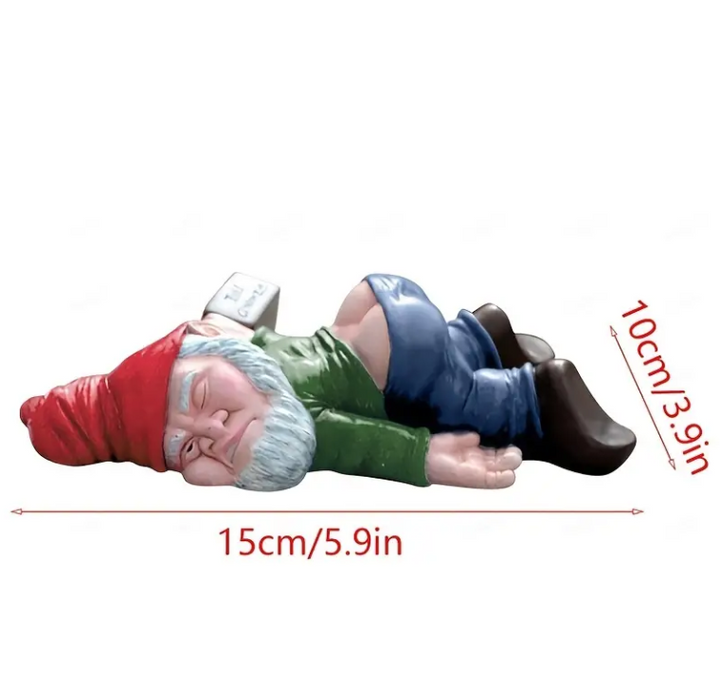 Naughty Drunk Gnome Figurine