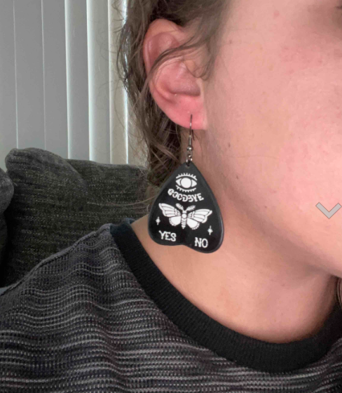 Moth Ouija Board Planchette (Pointer) Earring