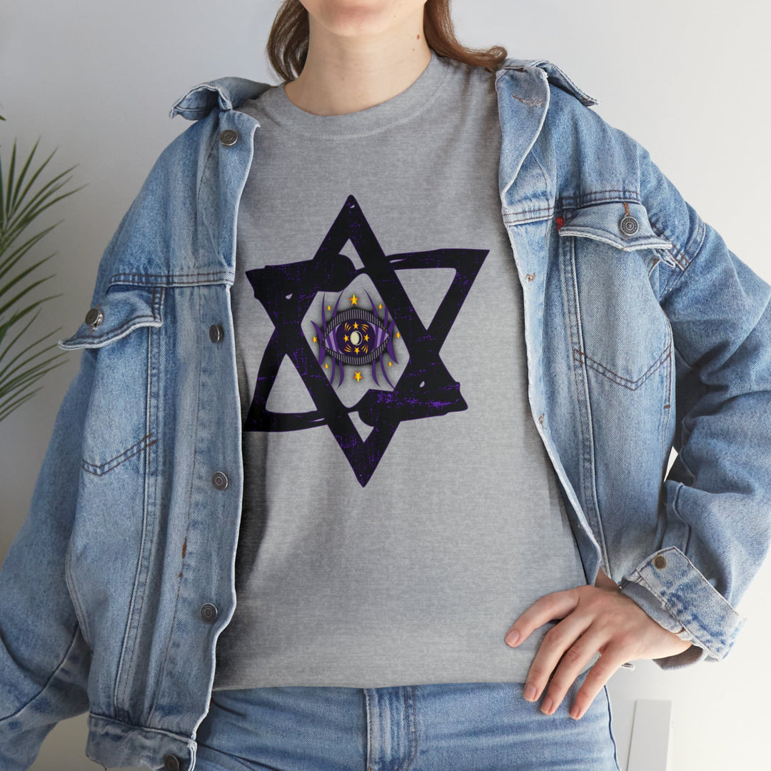 Star Of David All-Seeing-Eye - Unisex Heavy Cotton Tee
