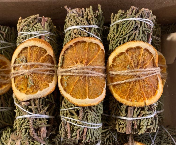 Juniper Sage Smudge Sticks W/ Orange Stick