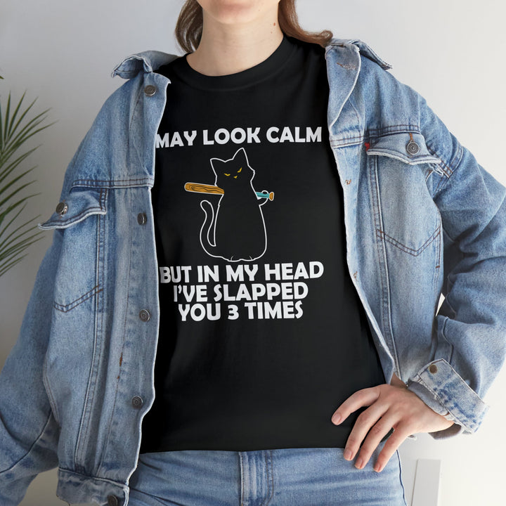 I May Look Calm... Unisex Heavy Cotton Tee