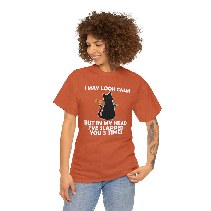 I May Look Calm... Unisex Heavy Cotton Tee