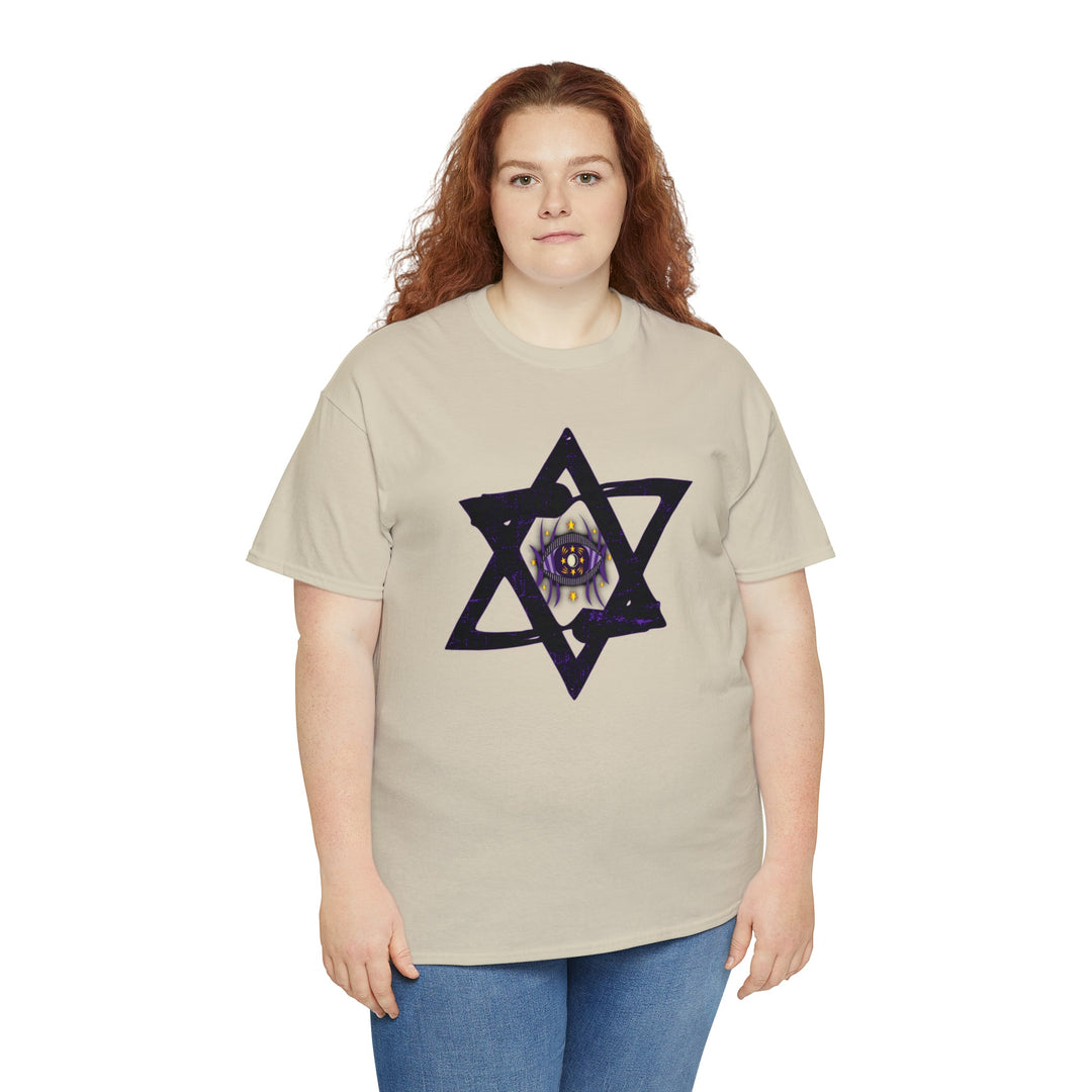 Star Of David All-Seeing-Eye - Unisex Heavy Cotton Tee
