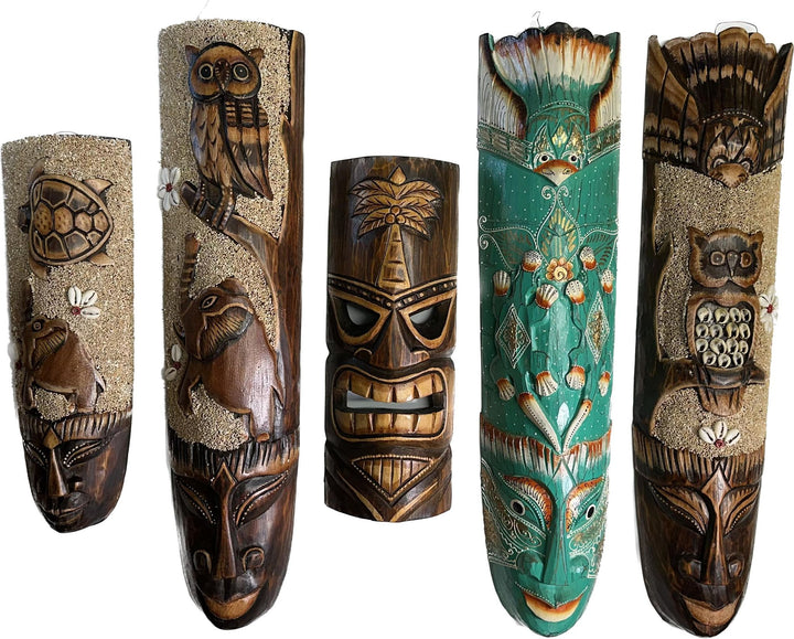 Indigenous Totem Mask - Wood Hand Carved / Painted 12" or 20"