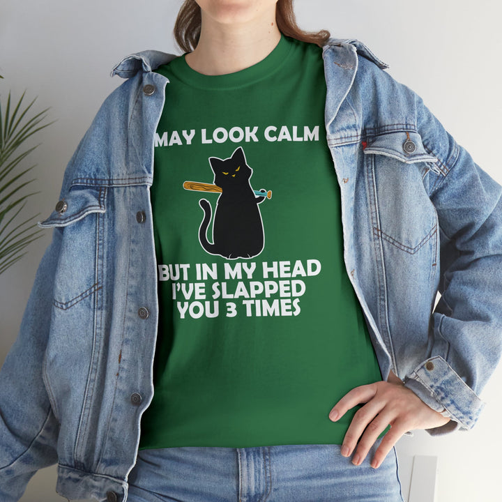 I May Look Calm... Unisex Heavy Cotton Tee