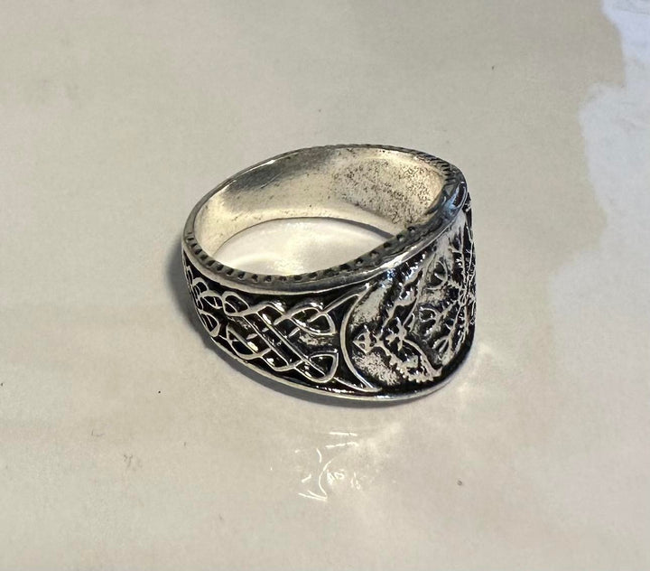 Celtic Weave / Viking Eagle Compass Ring