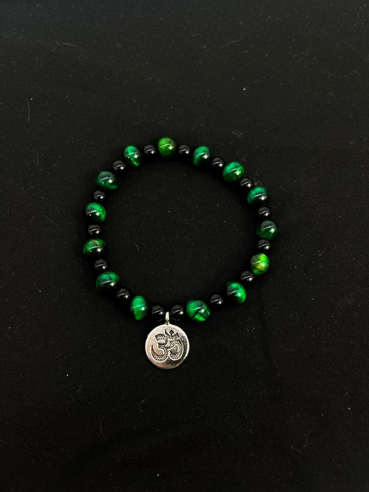 "OM" Sacred Symbol Natural Tiger Eye Stone Bracelet (3 Types)