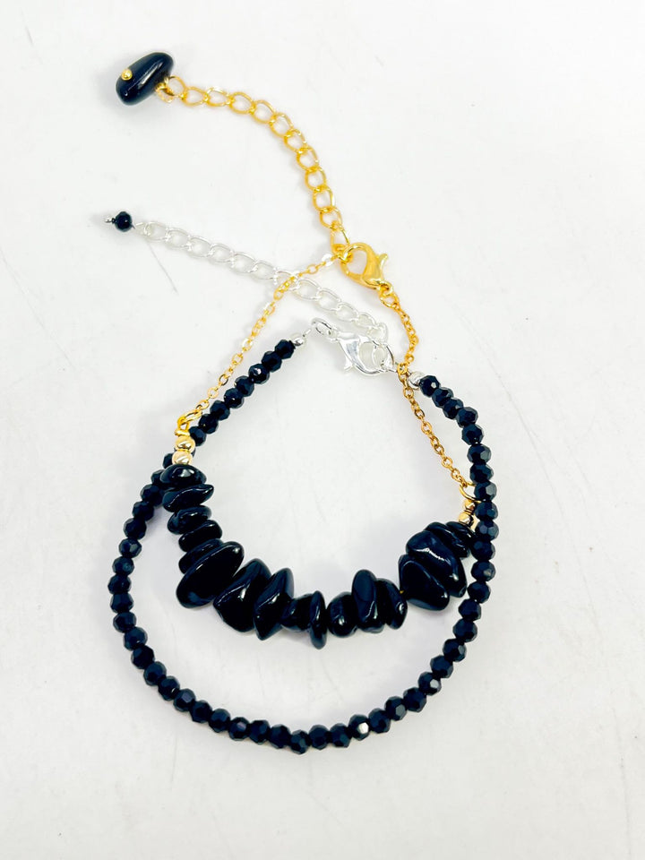 Black Tourmaline Empath Protection Bracelet 2 pc Set