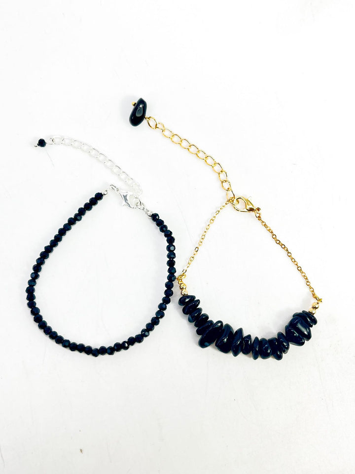 Black Tourmaline Empath Protection Bracelet 2 pc Set