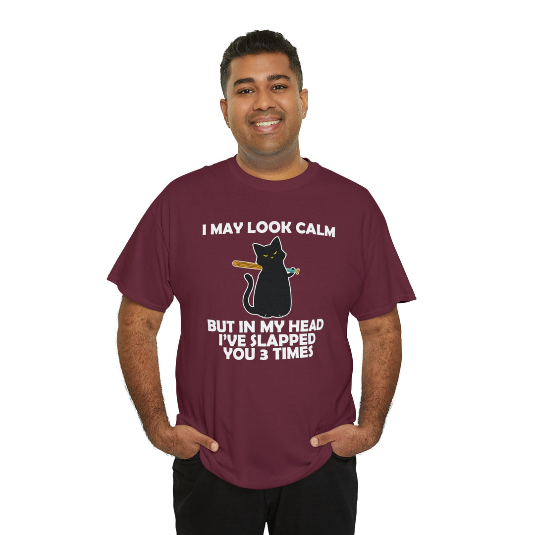 I May Look Calm... Unisex Heavy Cotton Tee