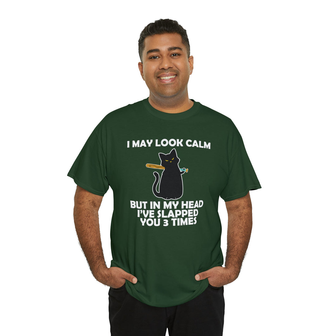 I May Look Calm... Unisex Heavy Cotton Tee