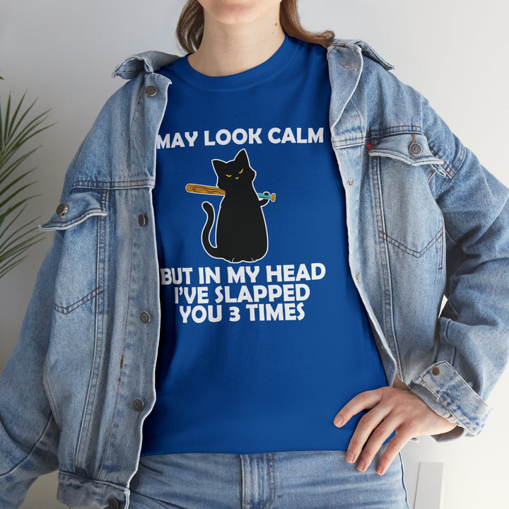 I May Look Calm... Unisex Heavy Cotton Tee