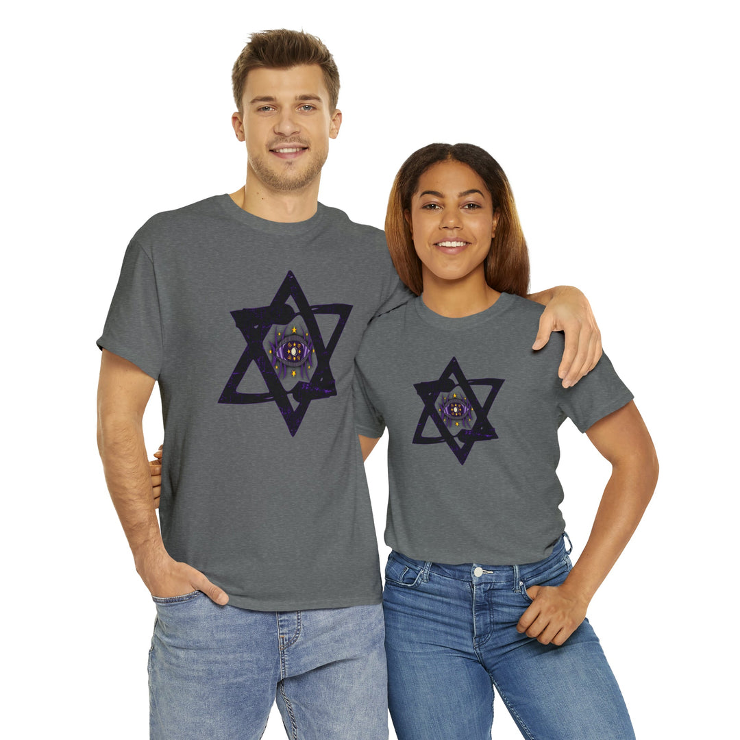 Star Of David All-Seeing-Eye - Unisex Heavy Cotton Tee