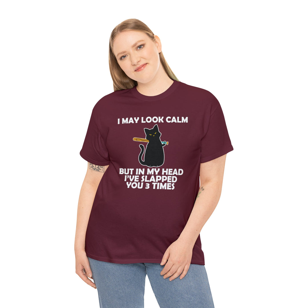 I May Look Calm... Unisex Heavy Cotton Tee