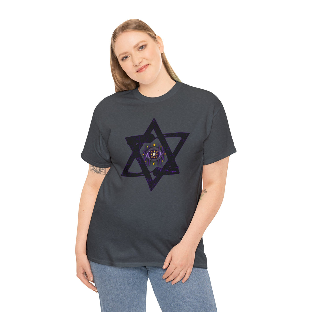 Star Of David All-Seeing-Eye - Unisex Heavy Cotton Tee