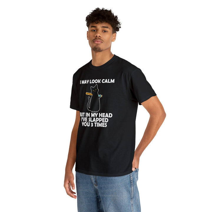 I May Look Calm... Unisex Heavy Cotton Tee