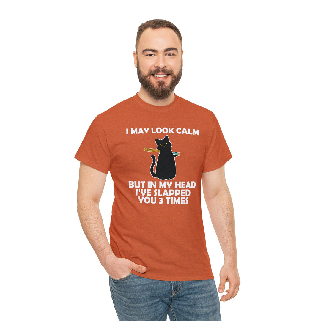 I May Look Calm... Unisex Heavy Cotton Tee