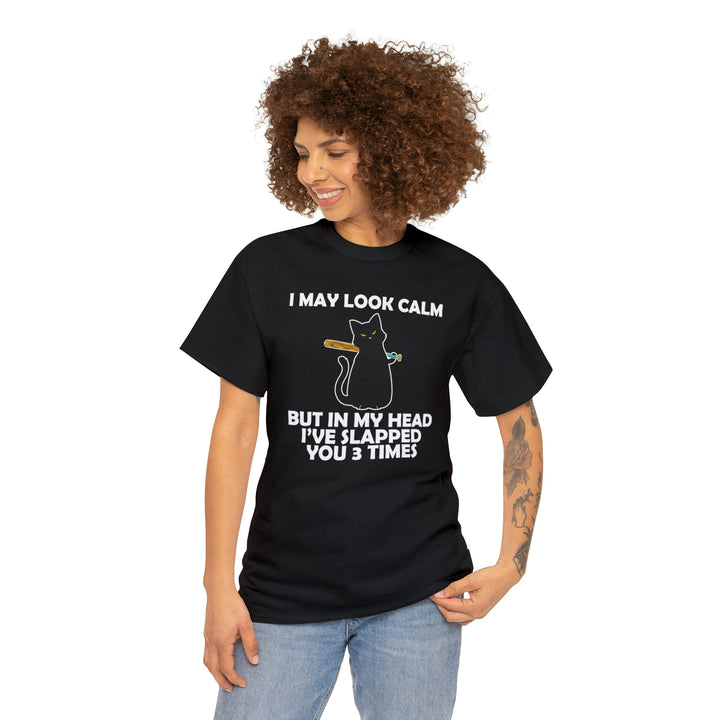 I May Look Calm... Unisex Heavy Cotton Tee