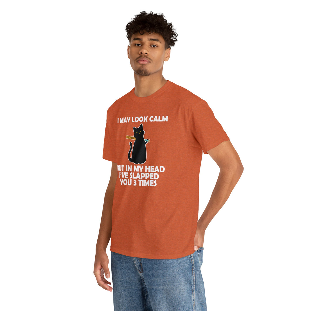 I May Look Calm... Unisex Heavy Cotton Tee