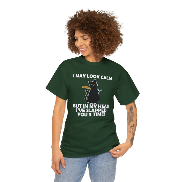 I May Look Calm... Unisex Heavy Cotton Tee
