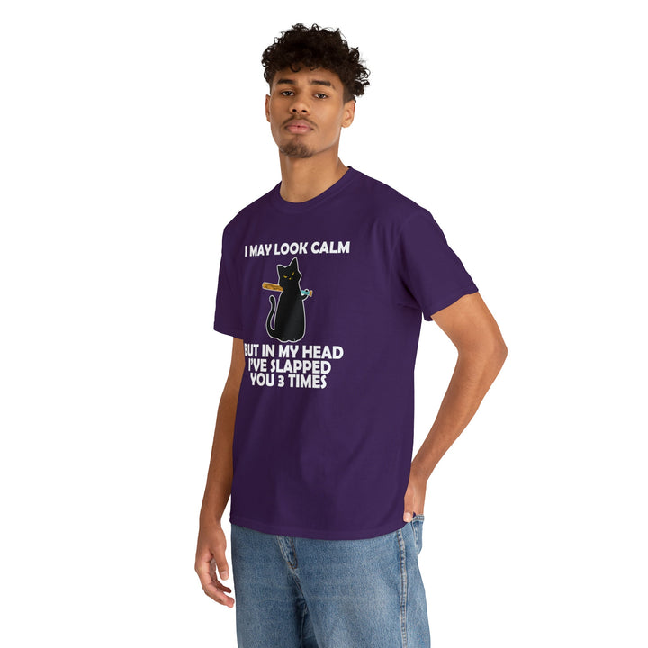 I May Look Calm... Unisex Heavy Cotton Tee