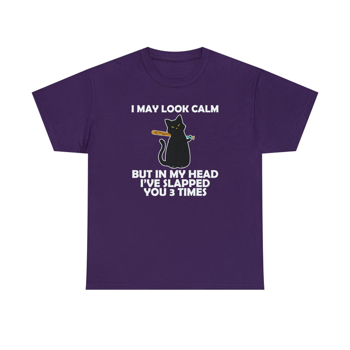 I May Look Calm... Unisex Heavy Cotton Tee