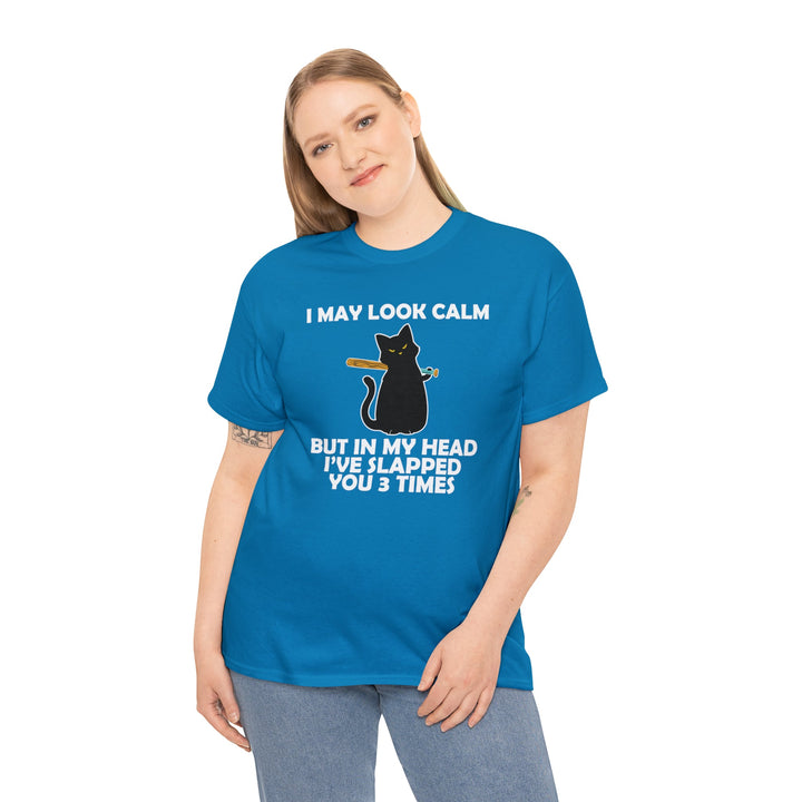 I May Look Calm... Unisex Heavy Cotton Tee