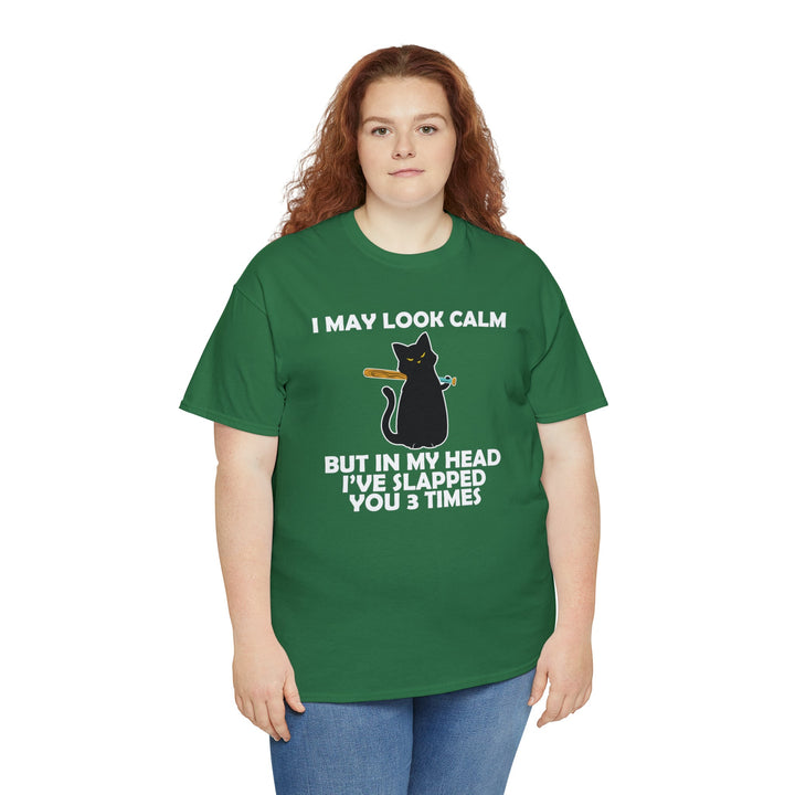 I May Look Calm... Unisex Heavy Cotton Tee
