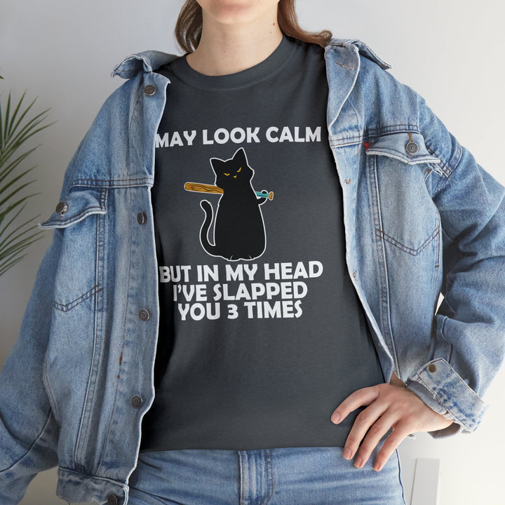 I May Look Calm... Unisex Heavy Cotton Tee