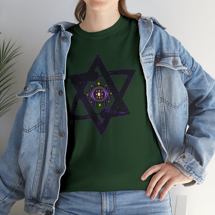 Star Of David All-Seeing-Eye - Unisex Heavy Cotton Tee