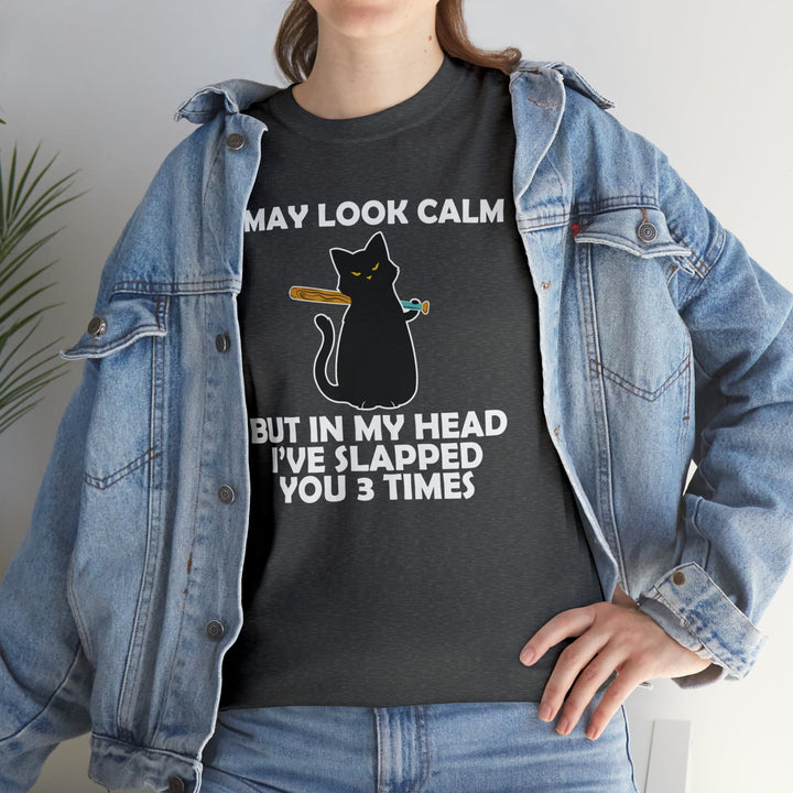 I May Look Calm... Unisex Heavy Cotton Tee