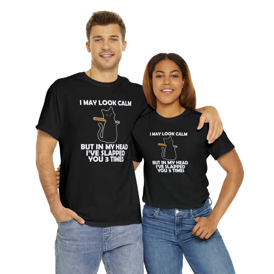I May Look Calm... Unisex Heavy Cotton Tee
