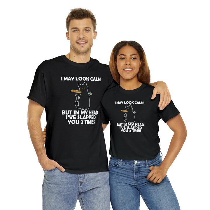 I May Look Calm... Unisex Heavy Cotton Tee