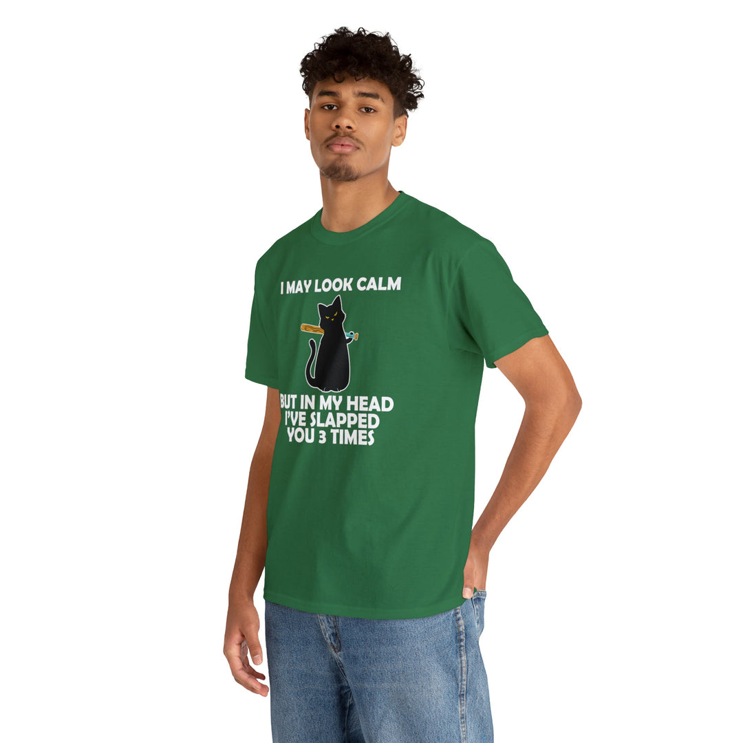 I May Look Calm... Unisex Heavy Cotton Tee