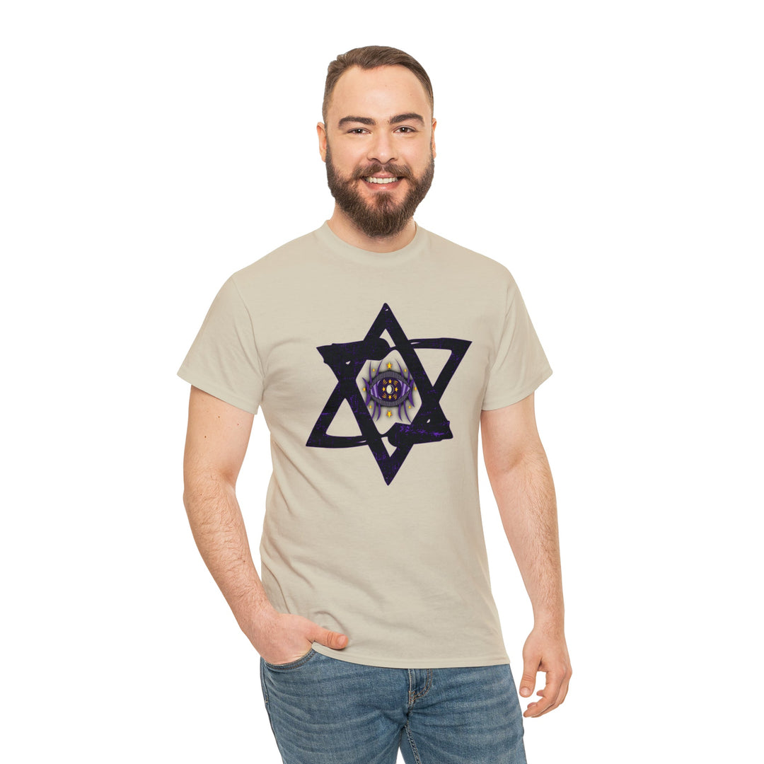 Star Of David All-Seeing-Eye - Unisex Heavy Cotton Tee
