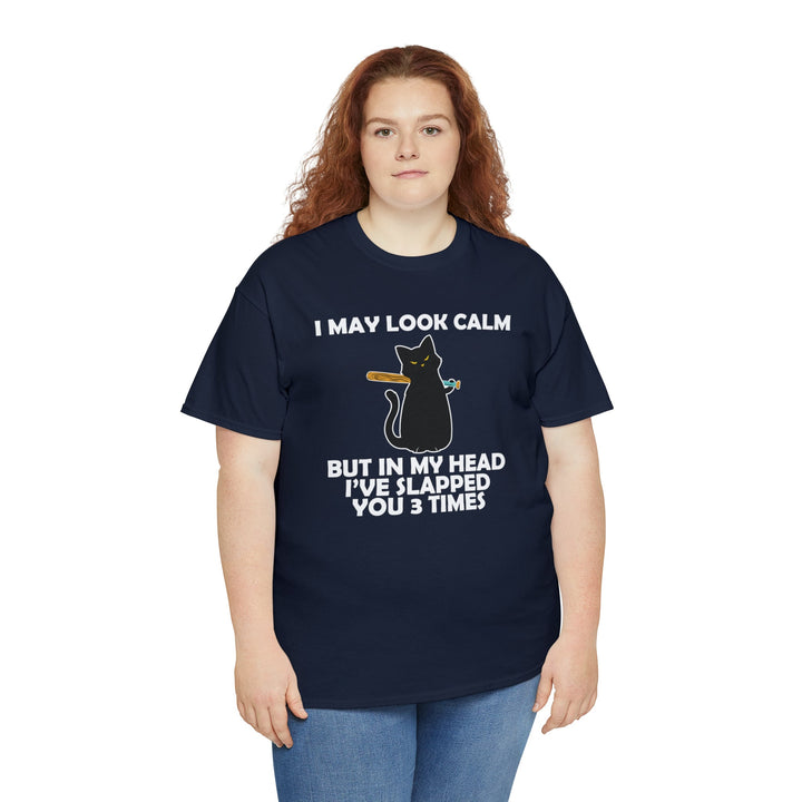 I May Look Calm... Unisex Heavy Cotton Tee