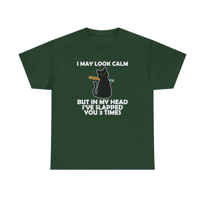 I May Look Calm... Unisex Heavy Cotton Tee