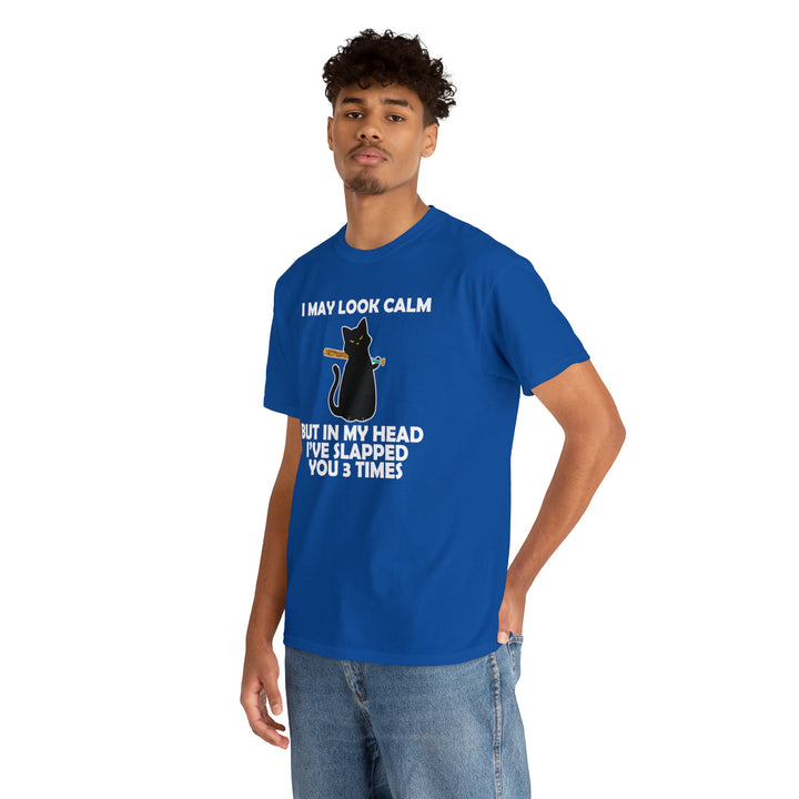 I May Look Calm... Unisex Heavy Cotton Tee