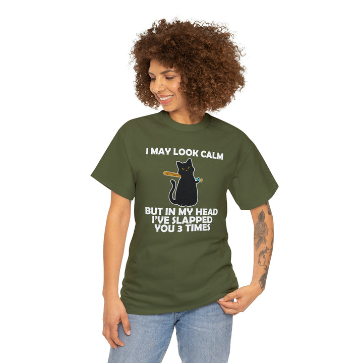 I May Look Calm... Unisex Heavy Cotton Tee