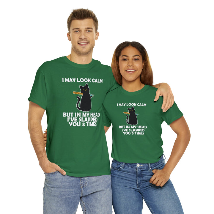 I May Look Calm... Unisex Heavy Cotton Tee