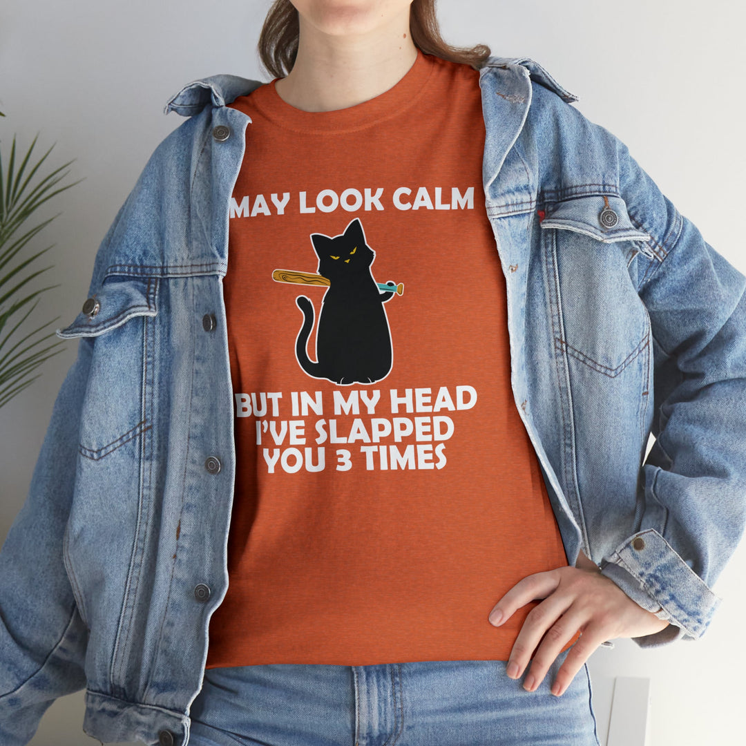 I May Look Calm... Unisex Heavy Cotton Tee