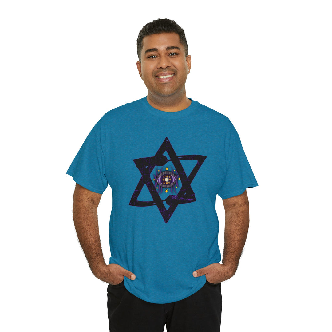 Star Of David All-Seeing-Eye - Unisex Heavy Cotton Tee