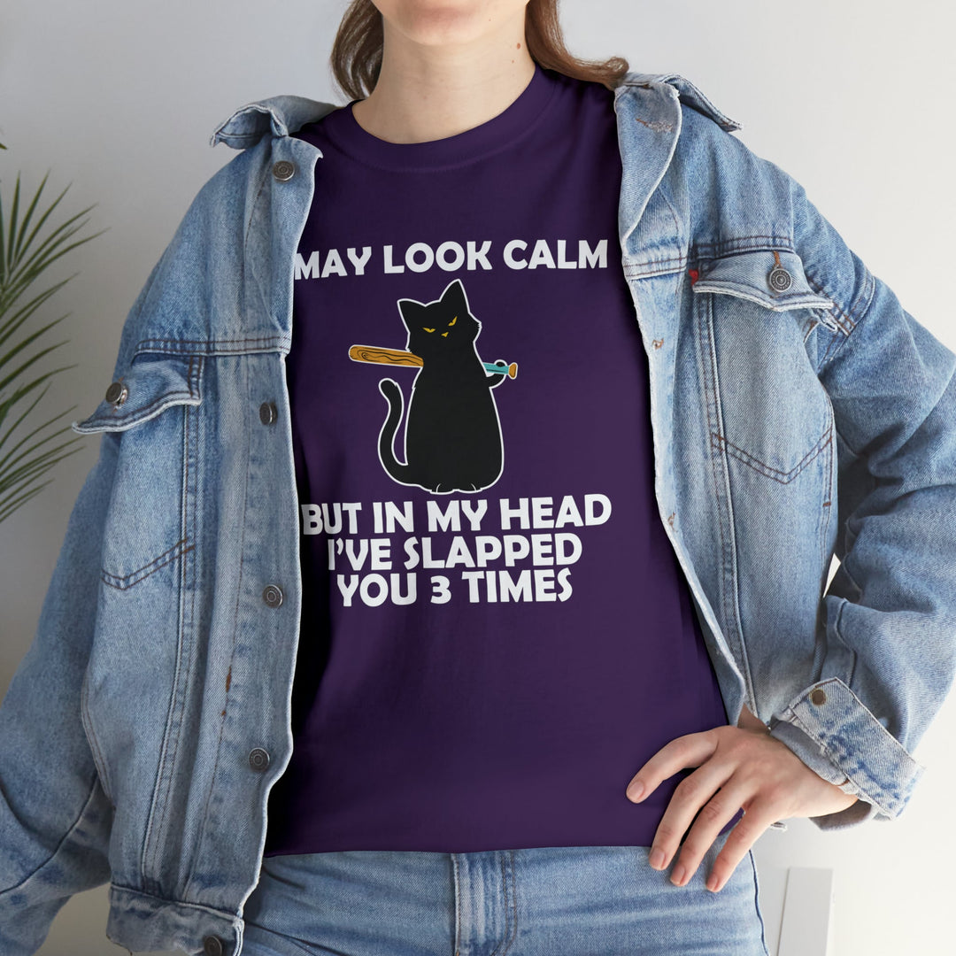 I May Look Calm... Unisex Heavy Cotton Tee