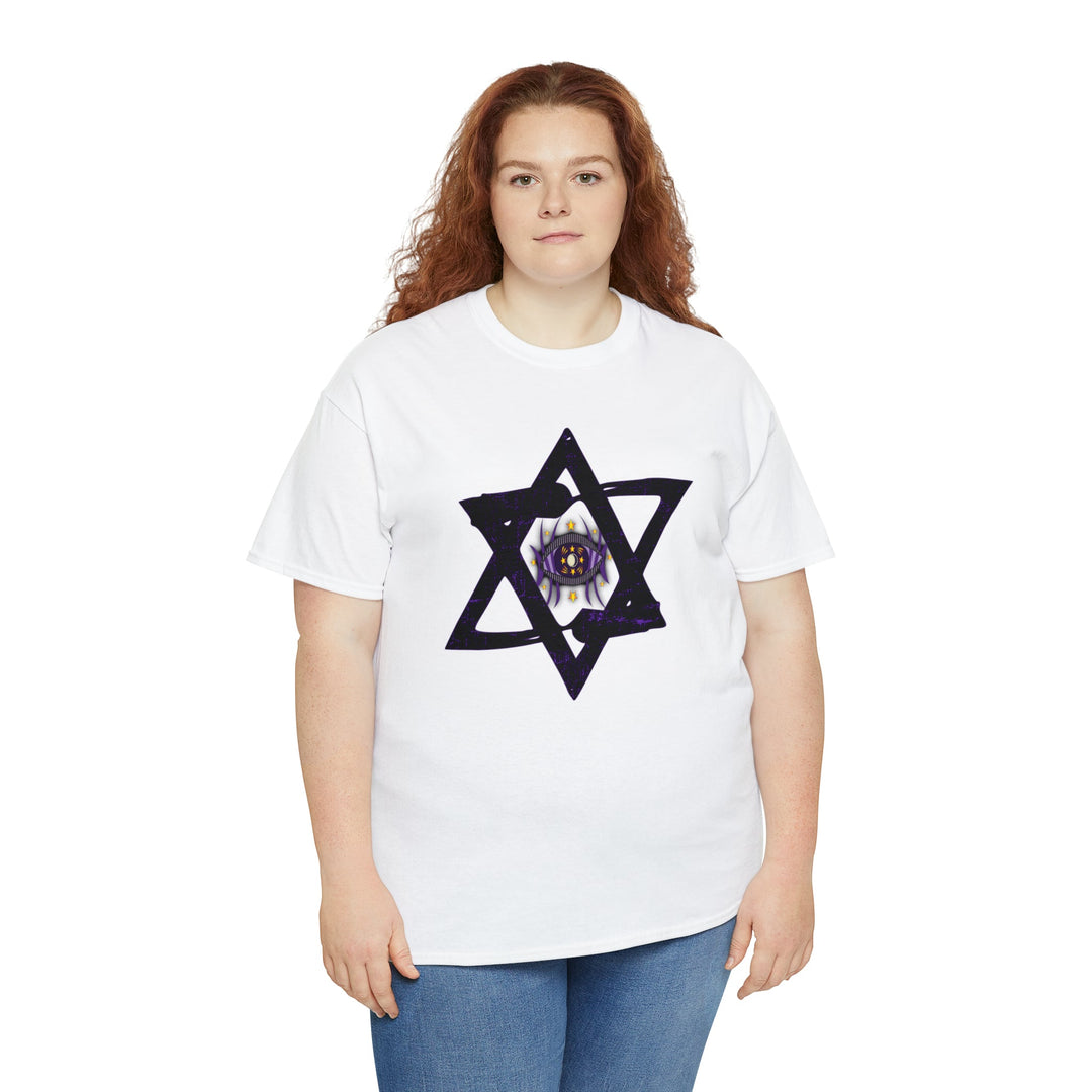 Star Of David All-Seeing-Eye - Unisex Heavy Cotton Tee