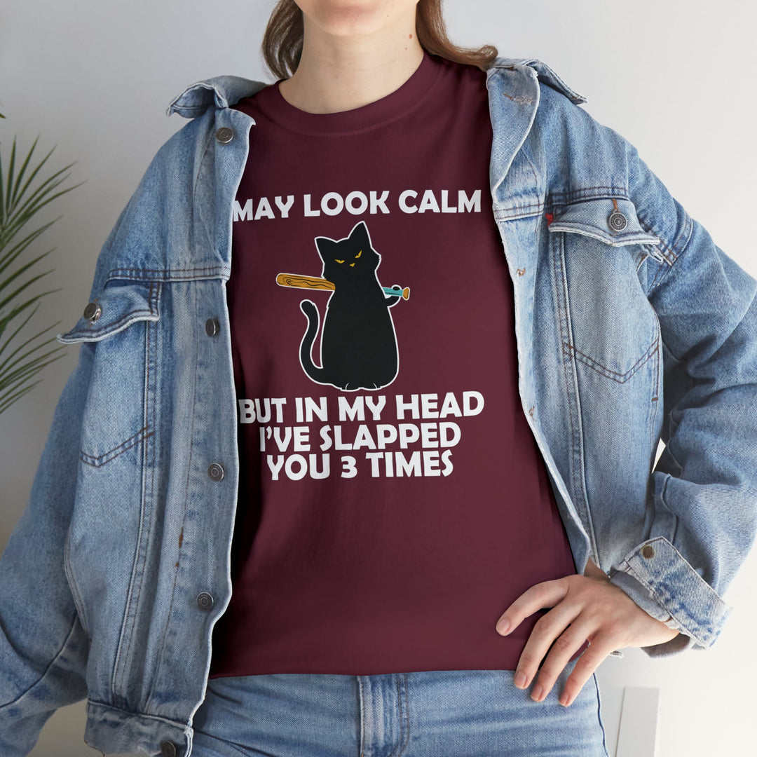 I May Look Calm... Unisex Heavy Cotton Tee