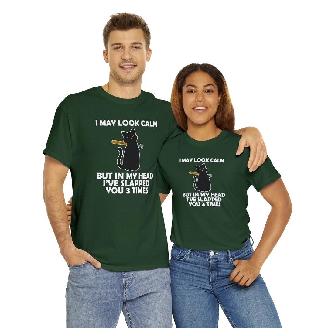 I May Look Calm... Unisex Heavy Cotton Tee